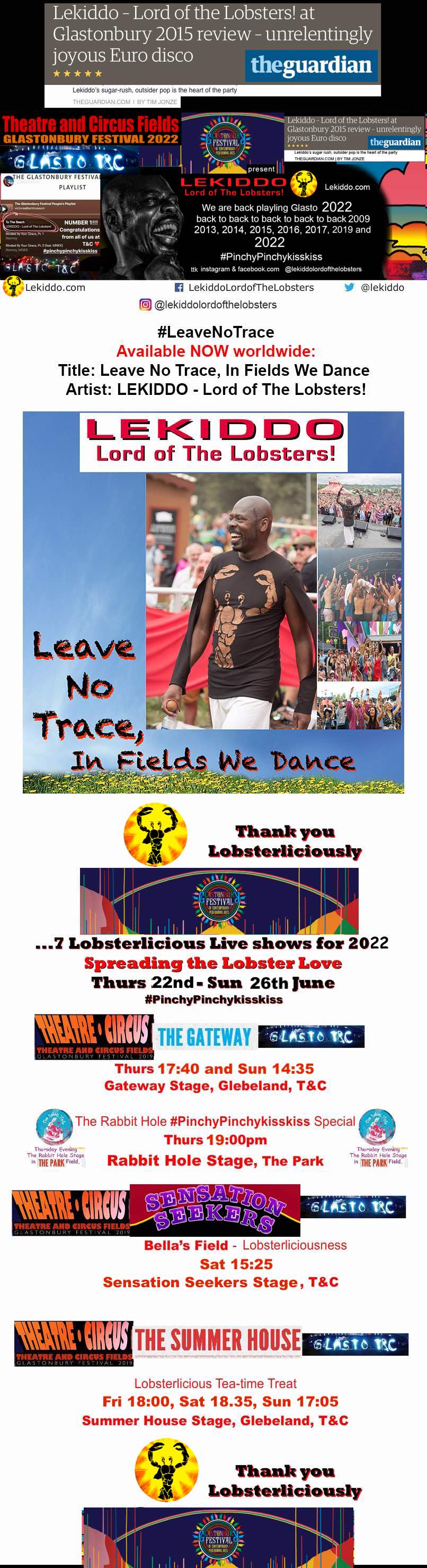 7 Glastonbury Festival 2022 Lobsterliciously live LEKIDDO - Lord of The Lobsters! shows