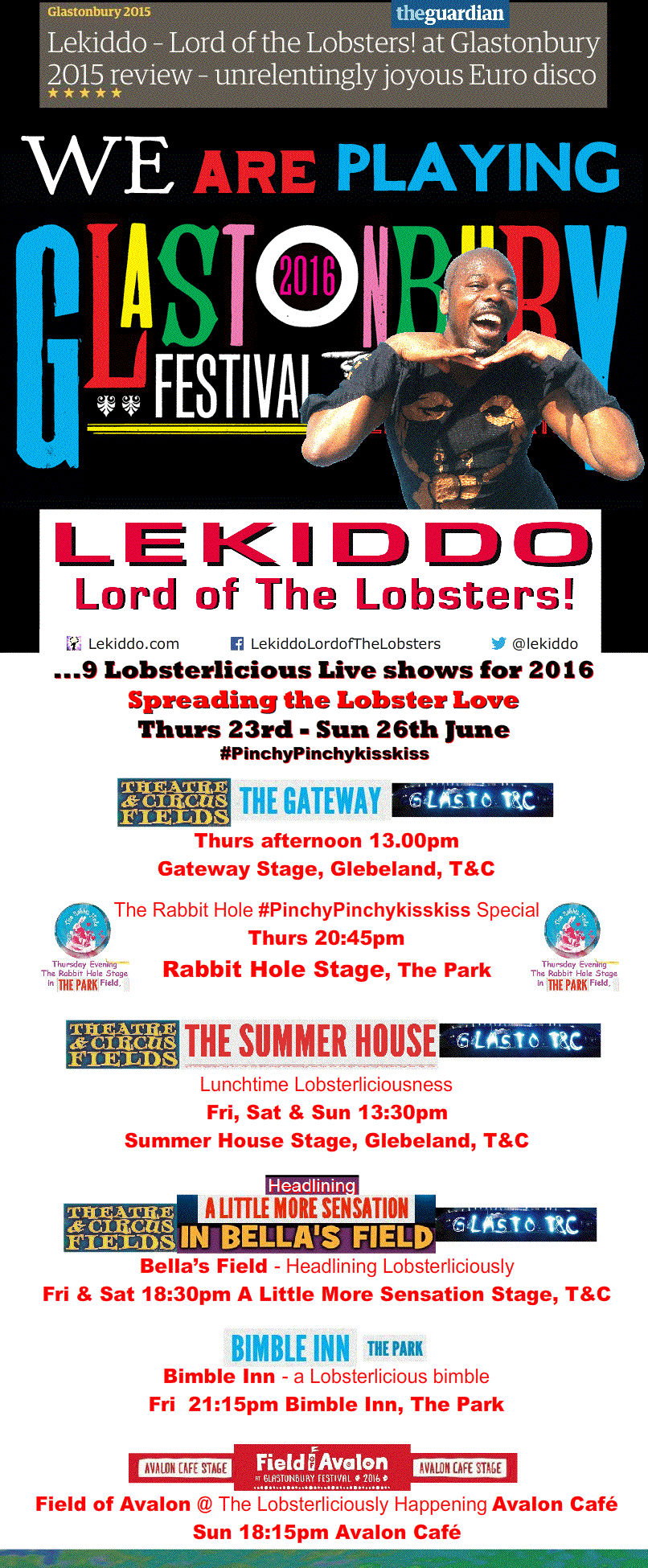 LEKIDDO - Lord of The Lobster! live at #Glastonbury Festival (Official) 2016 @GlastoFest @lekiddo @glastotandc @GlastoAstro @ShangrilaGlasto @glastocabaret @glastofreepress @GlastoWatch @GladeAreaGlasto @FieldofAvalon @GlastoTheCommon @TheGlastoThingy #PinchyPinchykisskiss #Glasto2016 #G'bury2016 #GlastonburyFestival #Festival #Glasto #PPkk